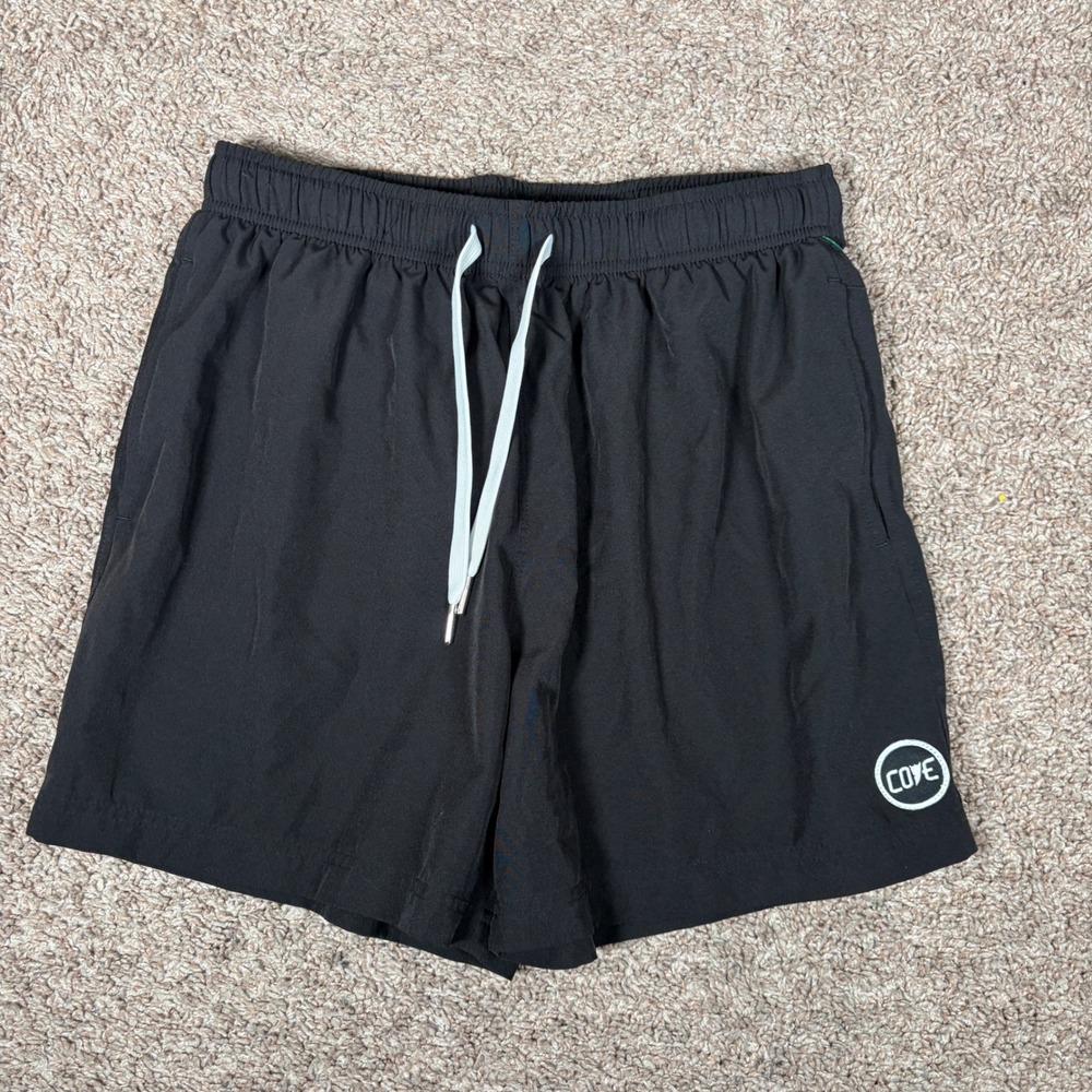 Cove USA Mens Black Athletic Shorts Recycled Polyester Spandex Size 32